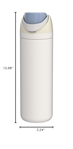 Owala FreeSip Insulated Stainless Steel Water Bottle with Straw for Sports and Travel, BPA-Free Sports Water Bottle, 32 oz, Pink, Angel Food Cake