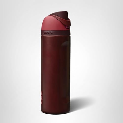 Owala FreeSip Insulated Stainless Steel Water Bottle with Straw for Sports and Travel, BPA-Free Sports Water Bottle, 32 oz, Pink, Angel Food Cake