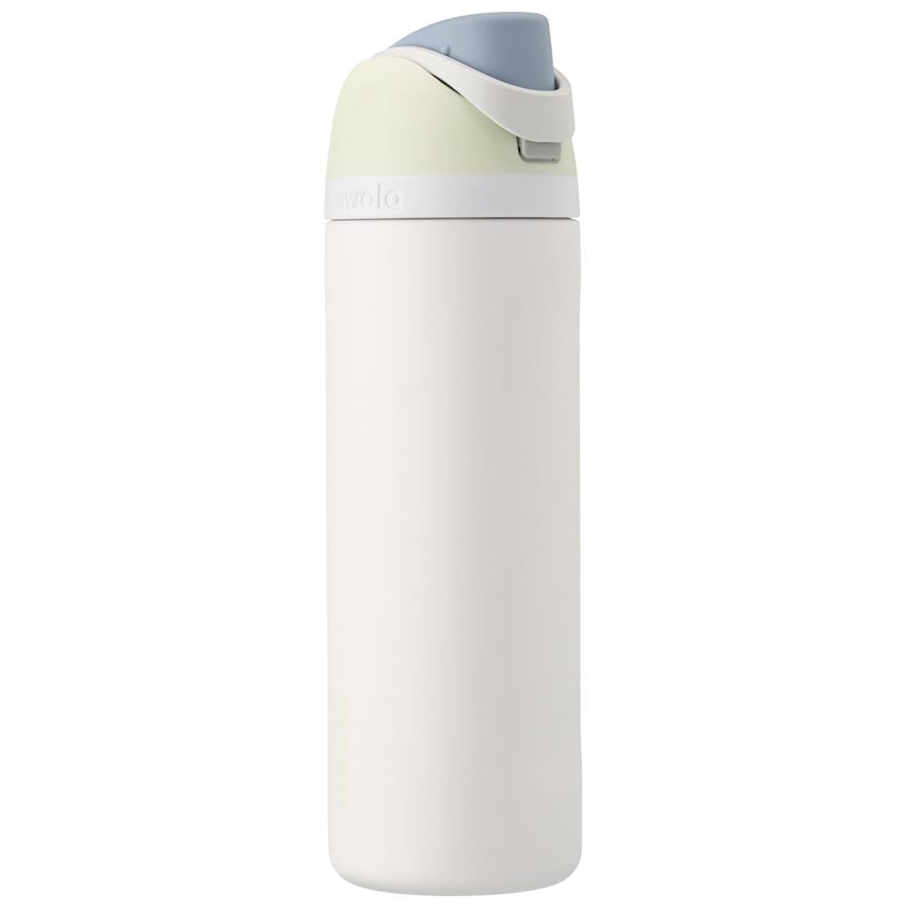 Owala FreeSip Insulated Stainless Steel Water Bottle with Straw for Sports and Travel, BPA-Free Sports Water Bottle, 32 oz, Pink, Angel Food Cake