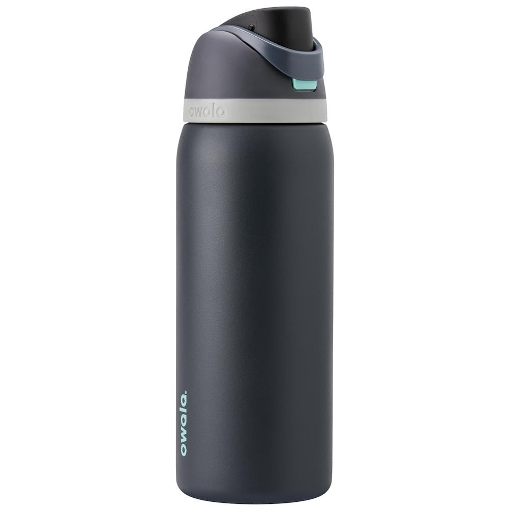 Owala FreeSip Insulated Stainless Steel Water Bottle with Straw for Sports and Travel, BPA-Free Sports Water Bottle, 32 oz, Pink, Angel Food Cake