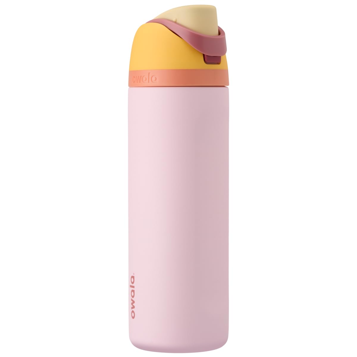 Owala FreeSip Insulated Stainless Steel Water Bottle with Straw for Sports and Travel, BPA-Free Sports Water Bottle, 32 oz, Pink, Angel Food Cake
