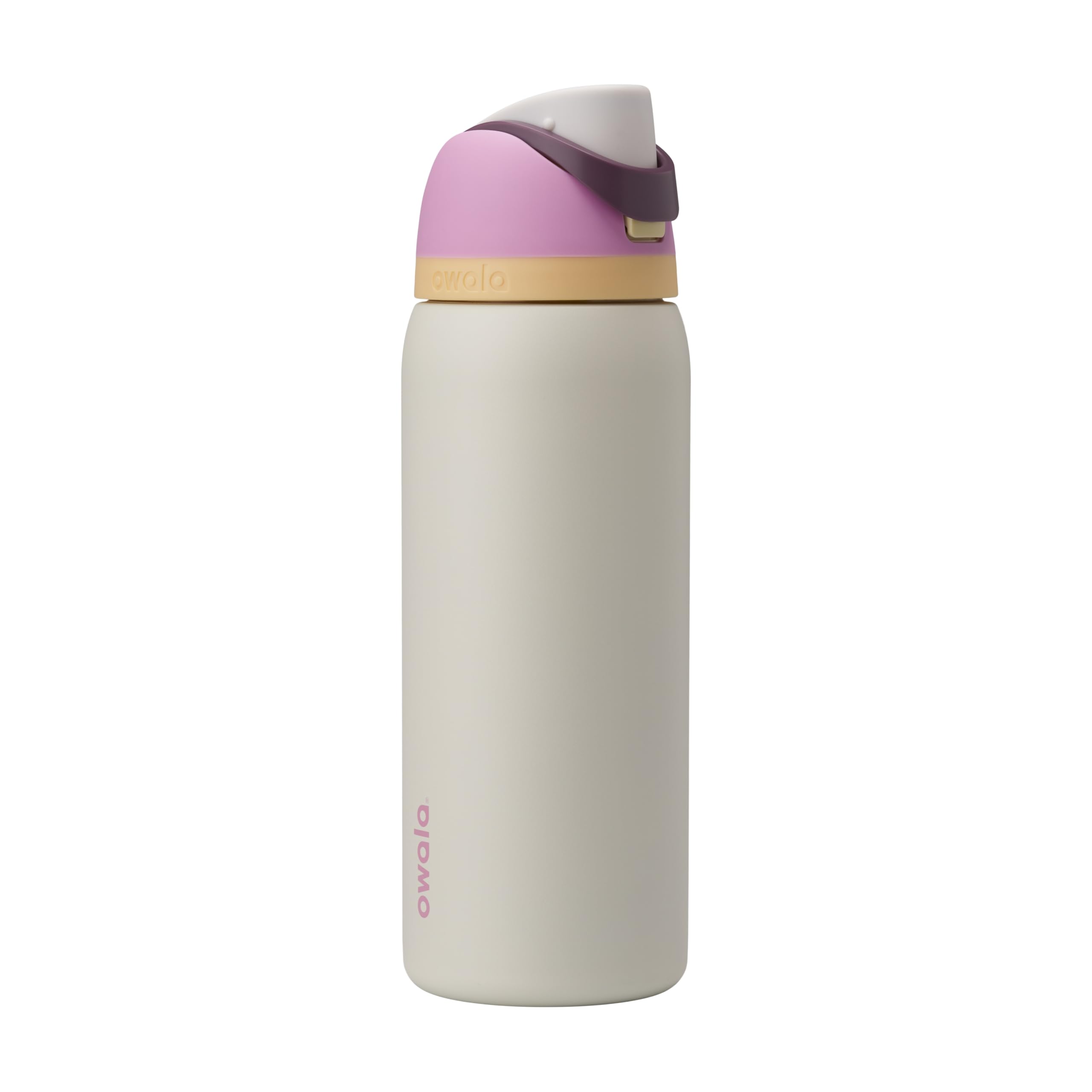 Owala FreeSip Insulated Stainless Steel Water Bottle with Straw for Sports and Travel, BPA-Free Sports Water Bottle, 32 oz, Pink, Angel Food Cake