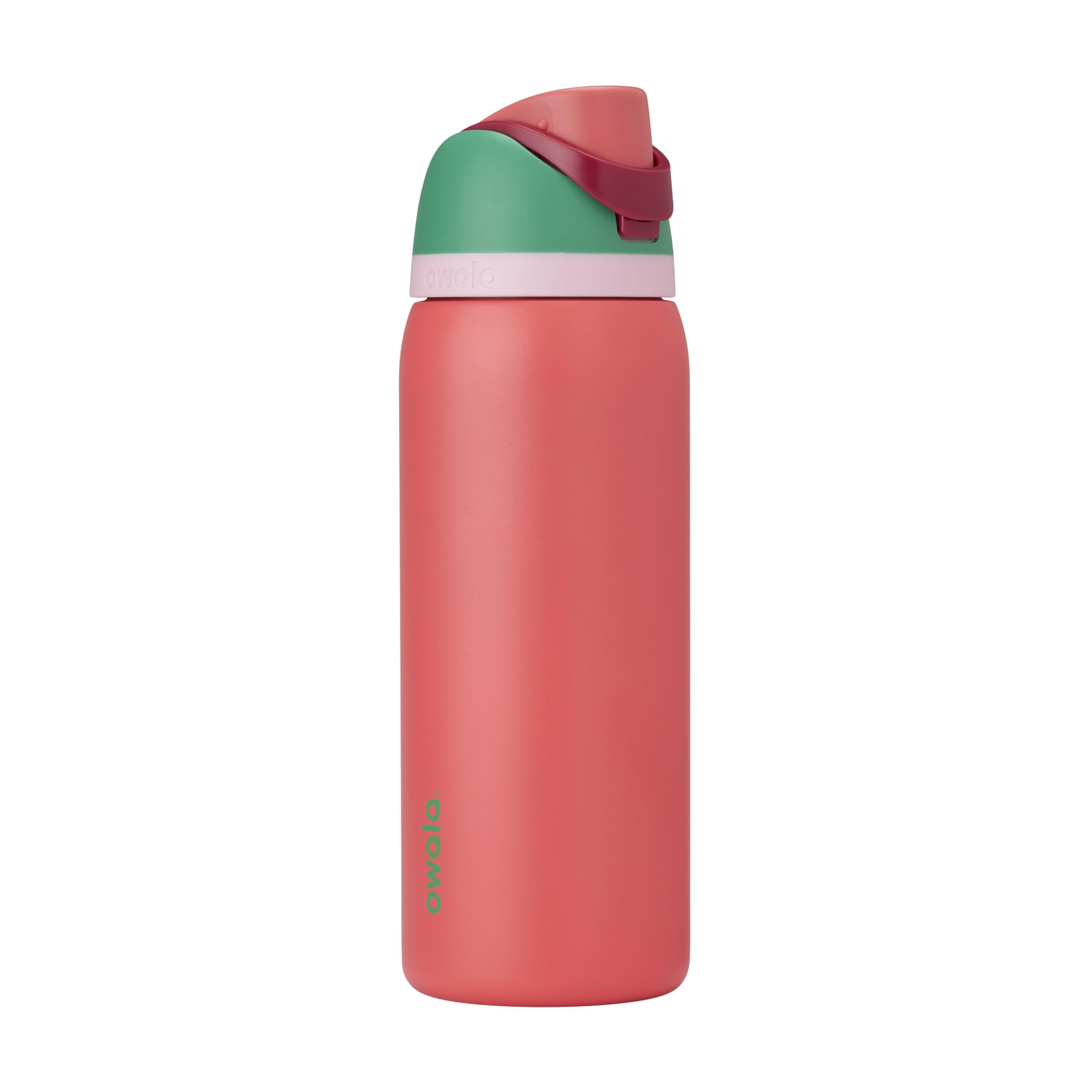 Owala FreeSip Insulated Stainless Steel Water Bottle with Straw for Sports and Travel, BPA-Free Sports Water Bottle, 32 oz, Pink, Angel Food Cake