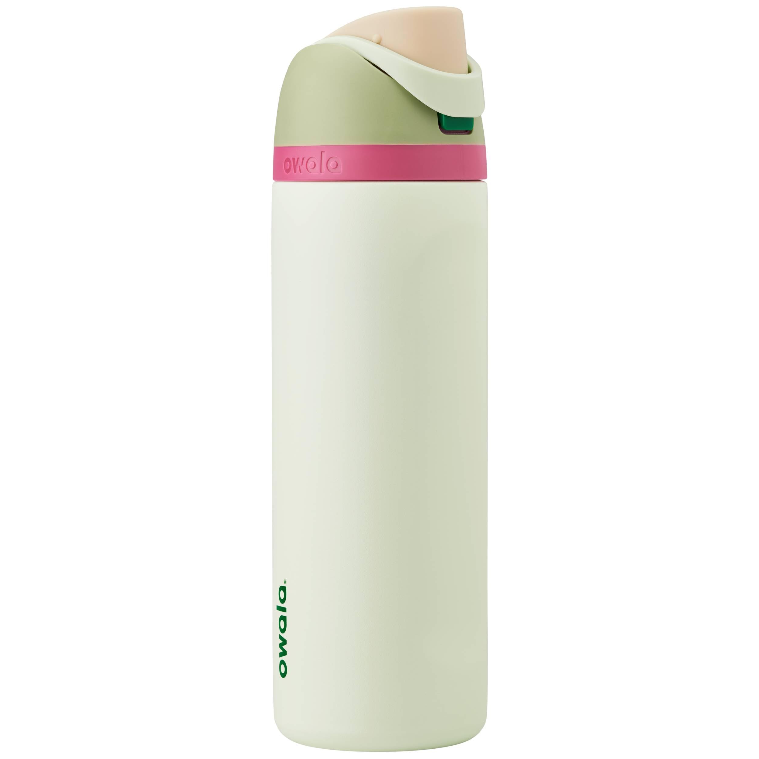 Owala FreeSip Insulated Stainless Steel Water Bottle with Straw for Sports and Travel, BPA-Free Sports Water Bottle, 32 oz, Pink, Angel Food Cake