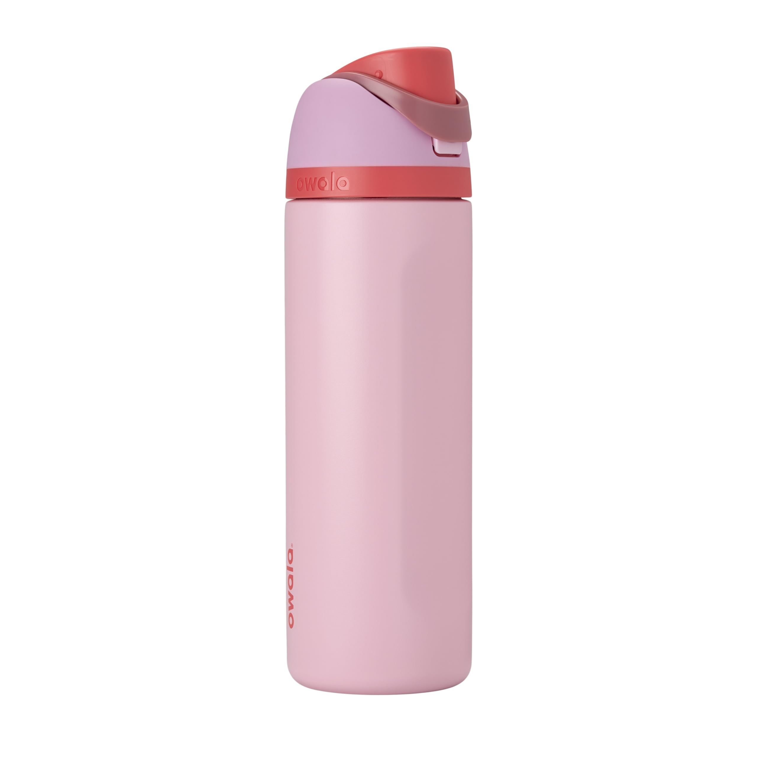 Owala FreeSip Insulated Stainless Steel Water Bottle with Straw for Sports and Travel, BPA-Free Sports Water Bottle, 32 oz, Pink, Angel Food Cake