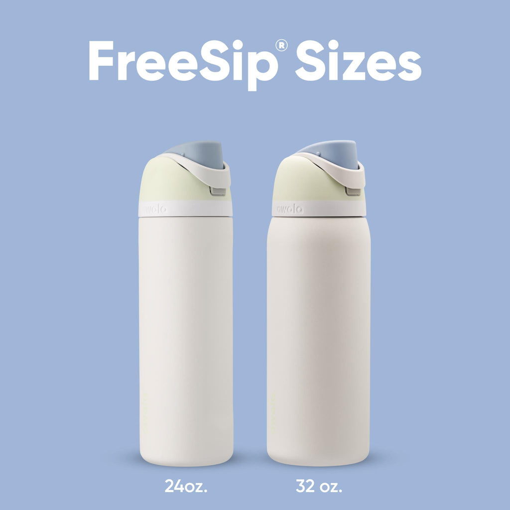 Owala FreeSip Insulated Stainless Steel Water Bottle with Straw for Sports and Travel, BPA-Free Sports Water Bottle, 32 oz, Pink, Angel Food Cake