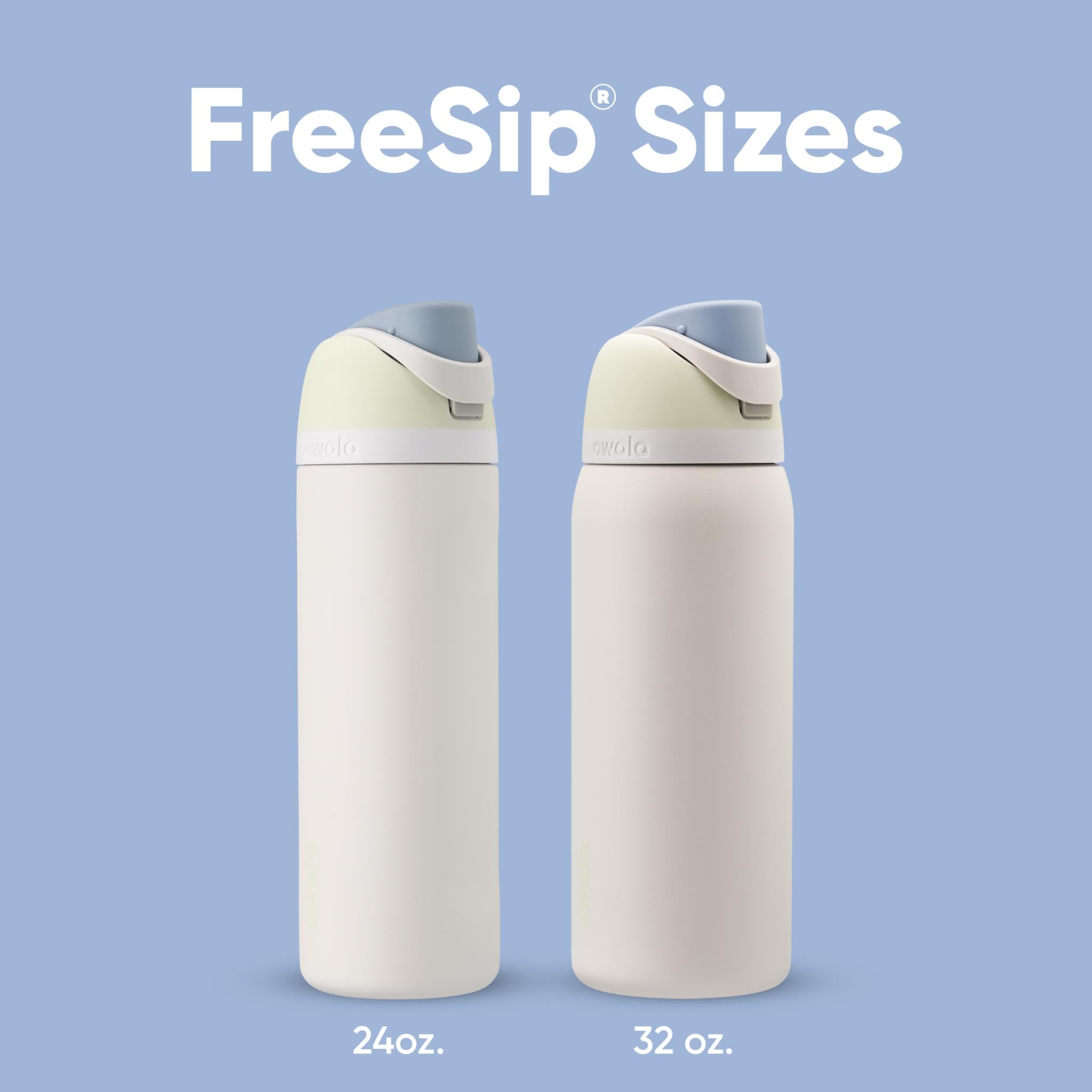Owala FreeSip Insulated Stainless Steel Water Bottle with Straw for Sports and Travel, BPA-Free Sports Water Bottle, 32 oz, Pink, Angel Food Cake