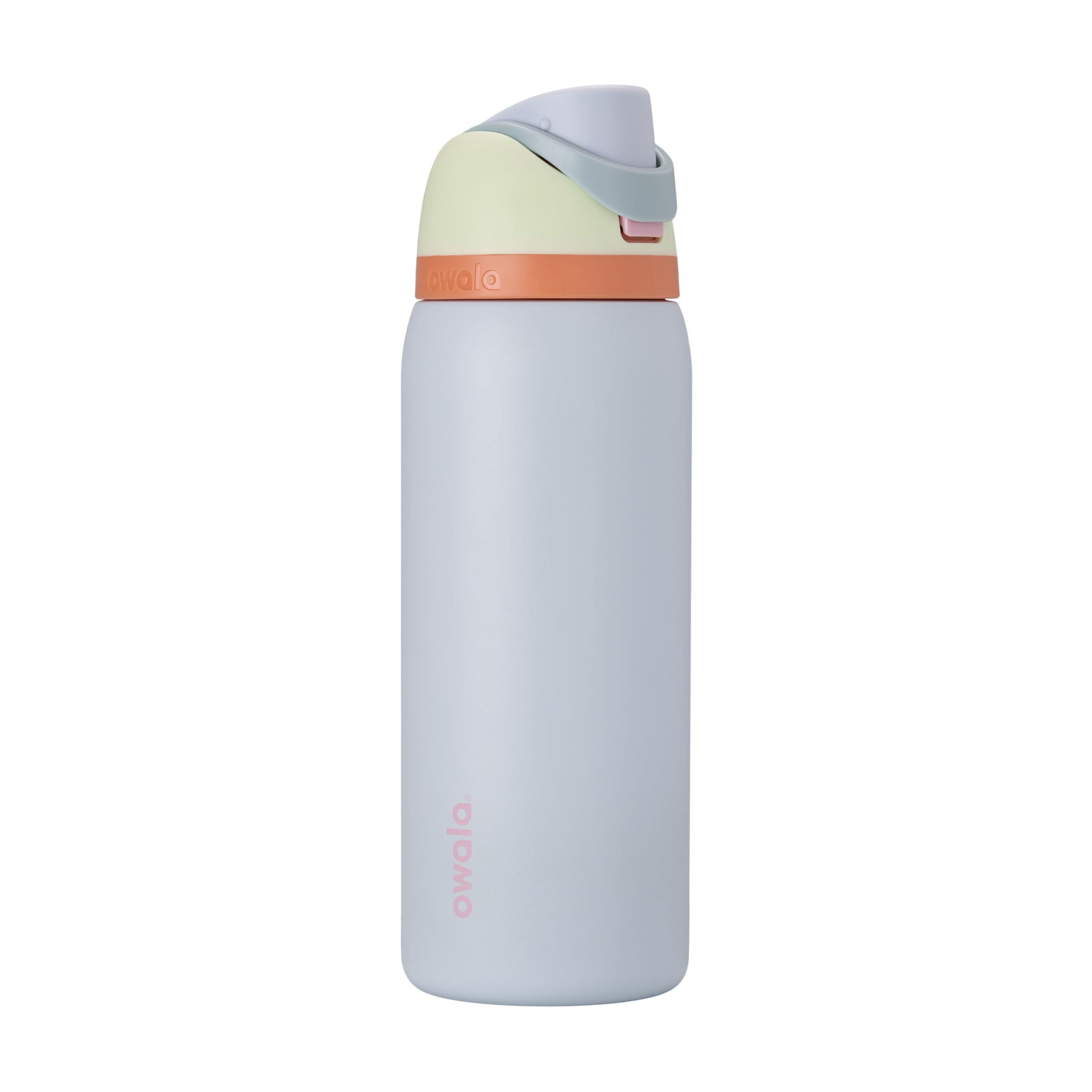 Owala FreeSip Insulated Stainless Steel Water Bottle with Straw for Sports and Travel, BPA-Free Sports Water Bottle, 32 oz, Pink, Angel Food Cake