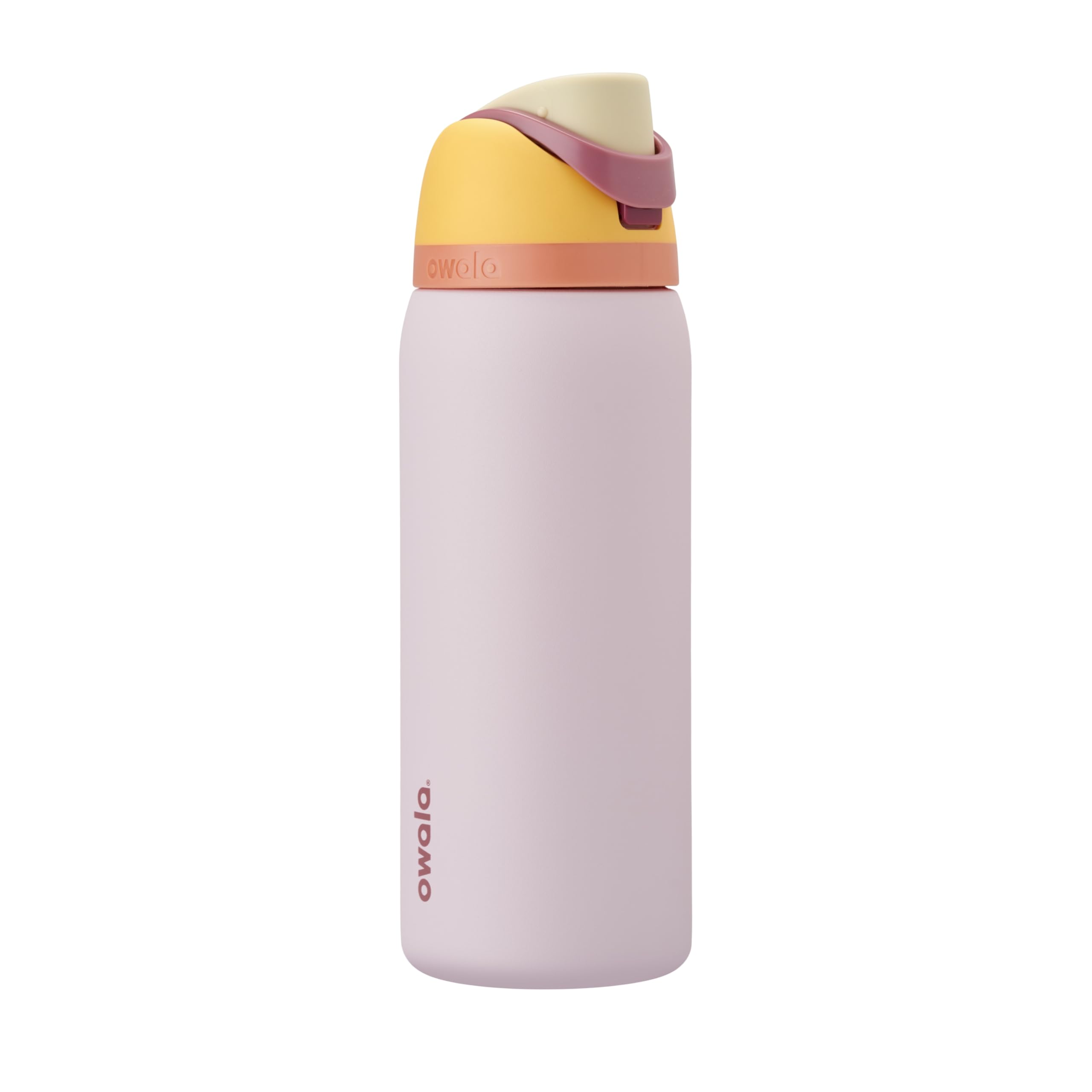Owala FreeSip Insulated Stainless Steel Water Bottle with Straw for Sports and Travel, BPA-Free Sports Water Bottle, 32 oz, Pink, Angel Food Cake