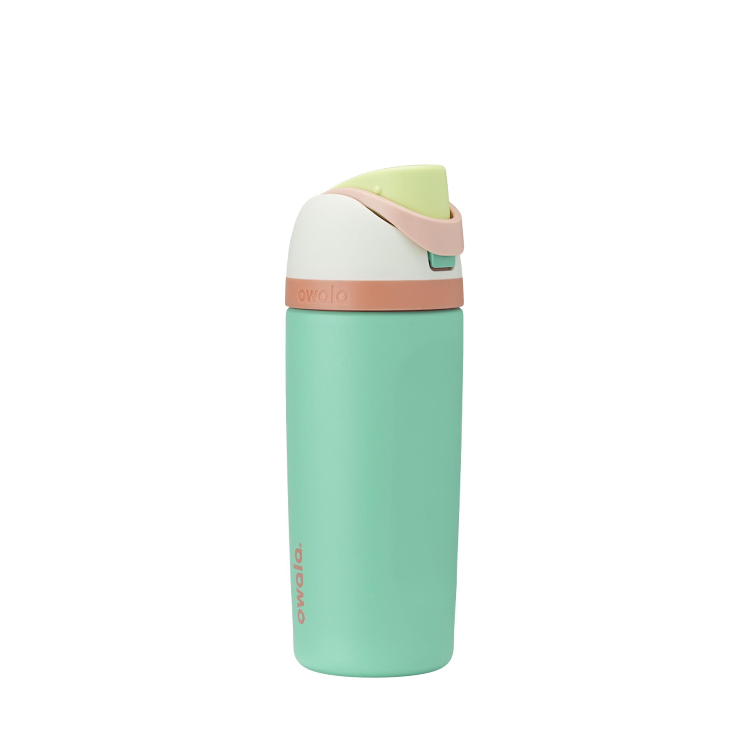 Owala FreeSip Insulated Stainless Steel Water Bottle with Straw for Sports and Travel, BPA-Free Sports Water Bottle, 32 oz, Pink, Angel Food Cake