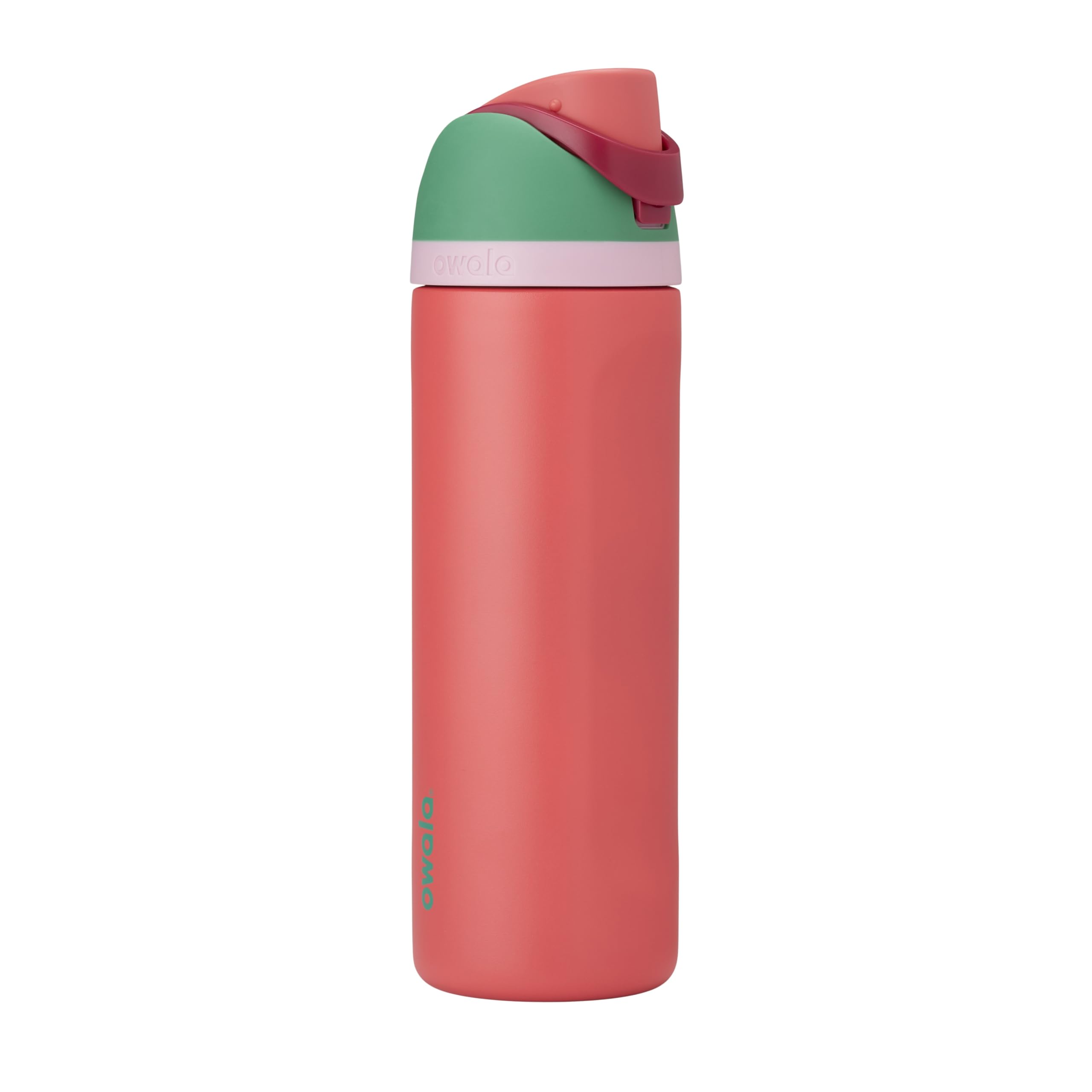 Owala FreeSip Insulated Stainless Steel Water Bottle with Straw for Sports and Travel, BPA-Free Sports Water Bottle, 32 oz, Pink, Angel Food Cake