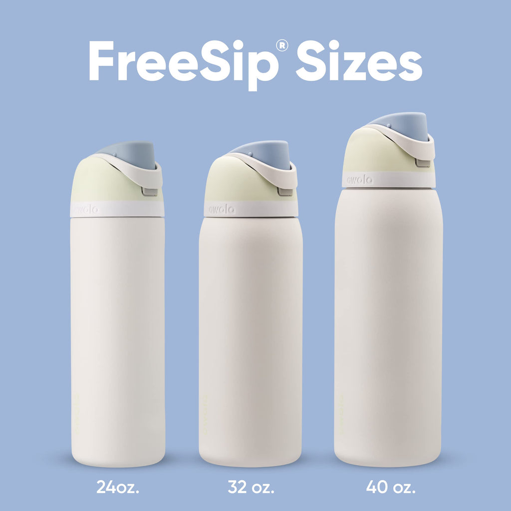 Owala FreeSip Insulated Stainless Steel Water Bottle with Straw for Sports and Travel, BPA-Free Sports Water Bottle, 32 oz, Pink, Angel Food Cake