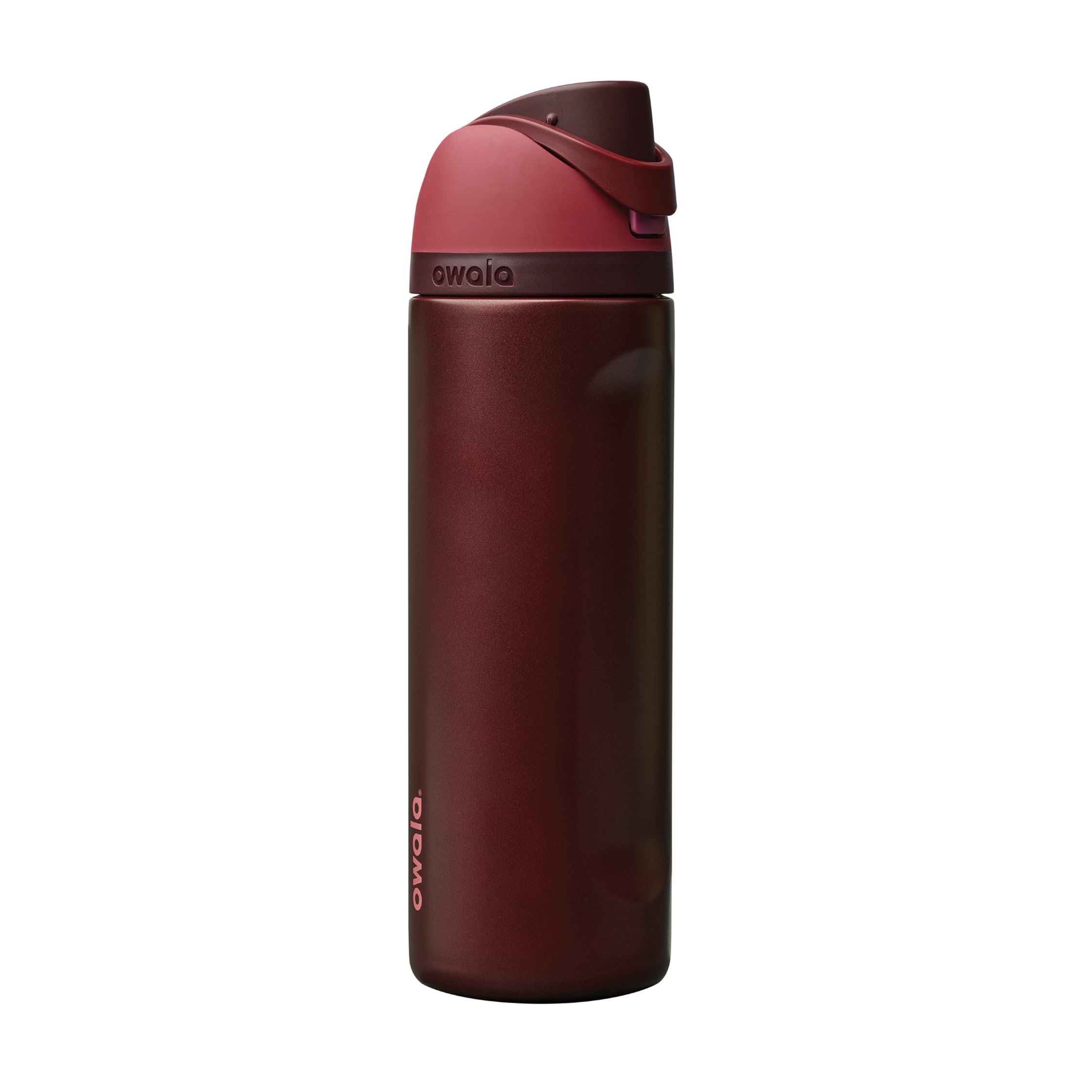 Owala FreeSip Insulated Stainless Steel Water Bottle with Straw for Sports and Travel, BPA-Free Sports Water Bottle, 32 oz, Pink, Angel Food Cake