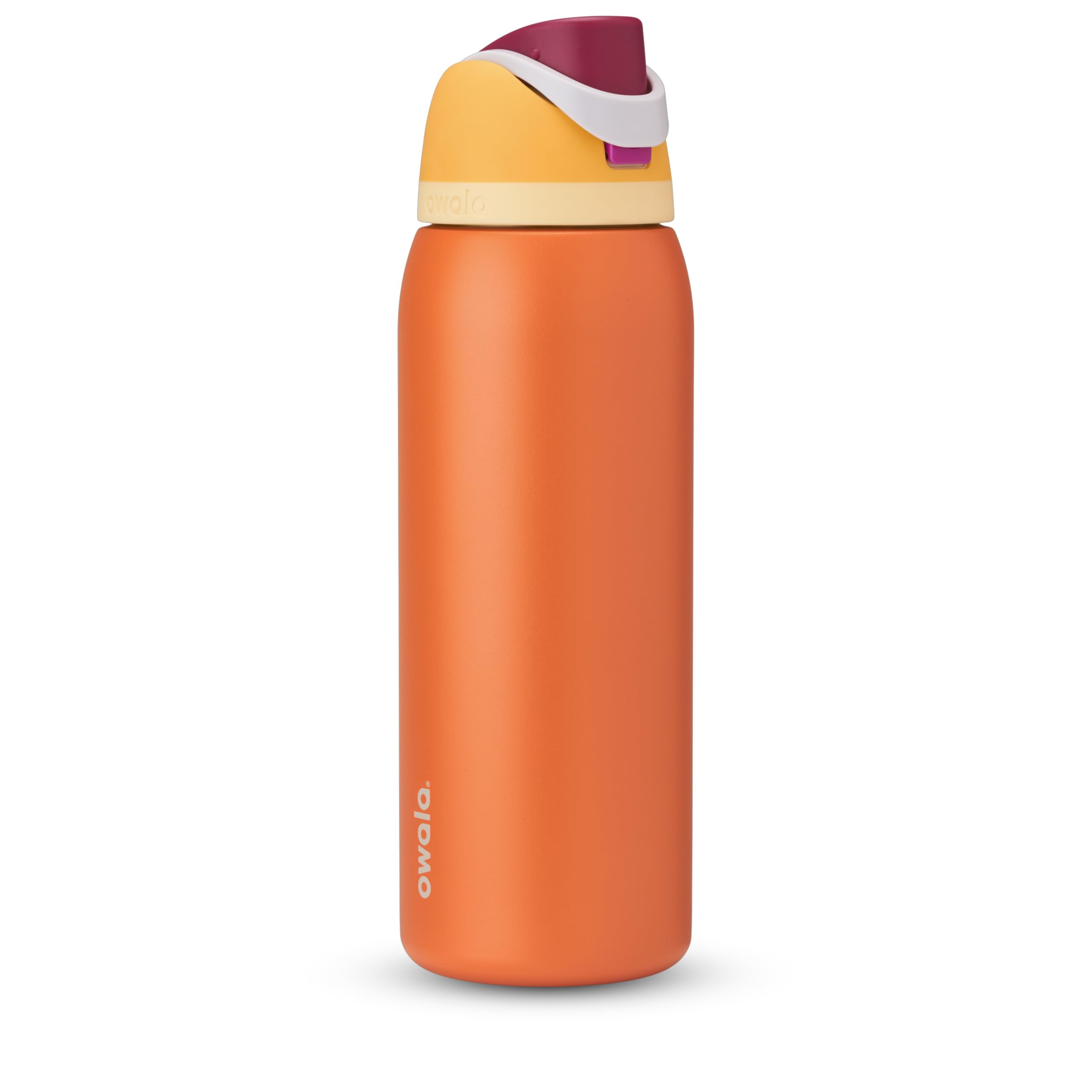 Owala FreeSip Insulated Stainless Steel Water Bottle with Straw for Sports and Travel, BPA-Free Sports Water Bottle, 32 oz, Pink, Angel Food Cake