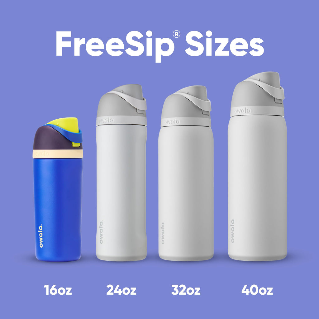 Owala FreeSip Insulated Stainless Steel Water Bottle with Straw for Sports and Travel, BPA-Free Sports Water Bottle, 32 oz, Pink, Angel Food Cake