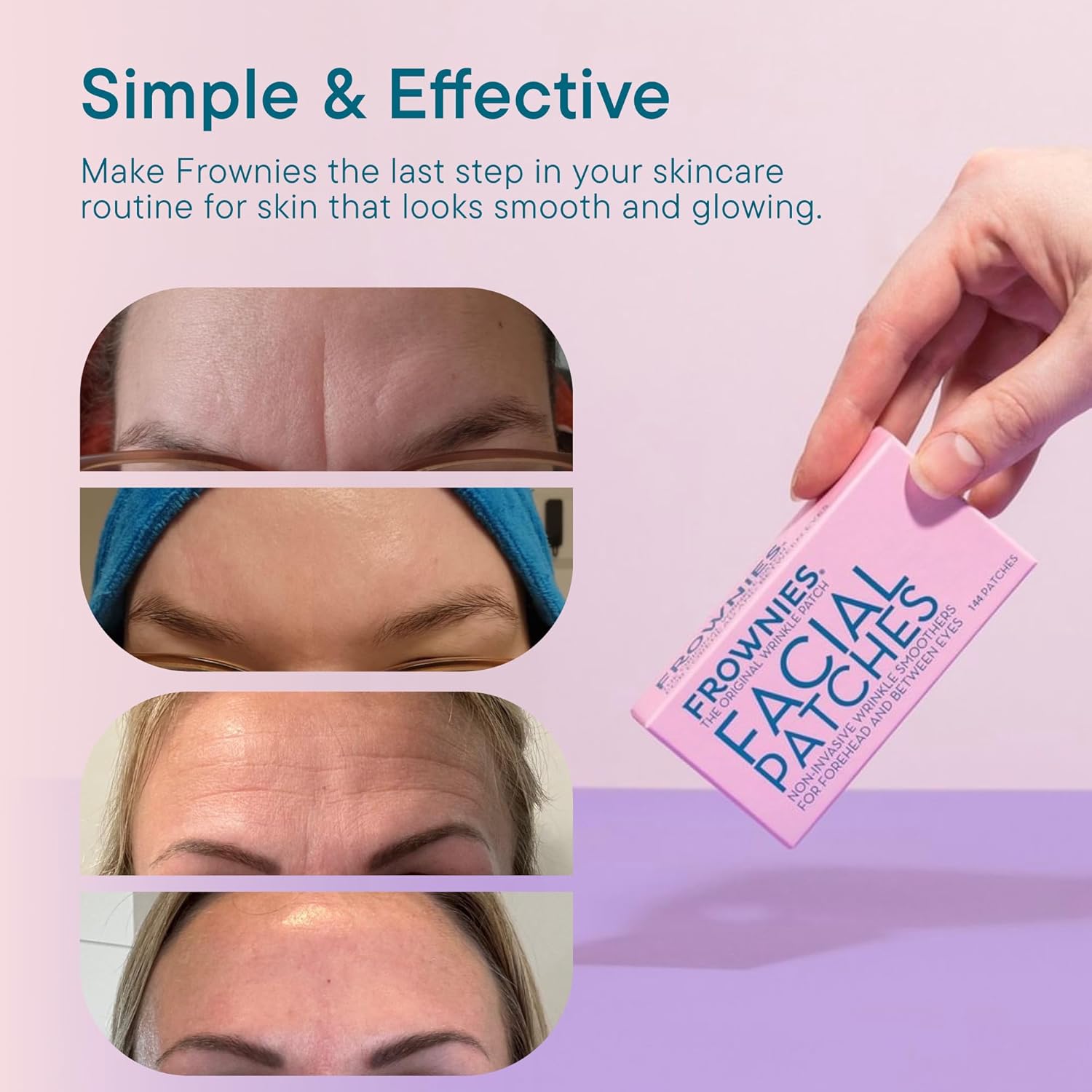 Frownies Facial Wrinkle Patches Bundle – Forehead & Between the Eyes (144) Corners of Eyes & Mouth (144) Anti Wrinkle Patches – Helps Smooth Frown Lines and Smile Lines